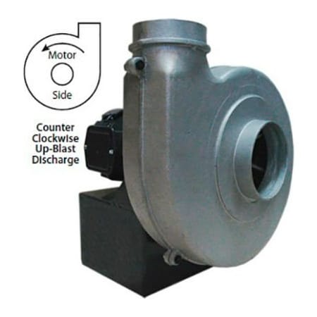 Americraft Mfg Aluminum TEFC Blower 5 HP 3 Phase CCW Upblast 1600 CFM HADP12-5-T-TE-CCWUB